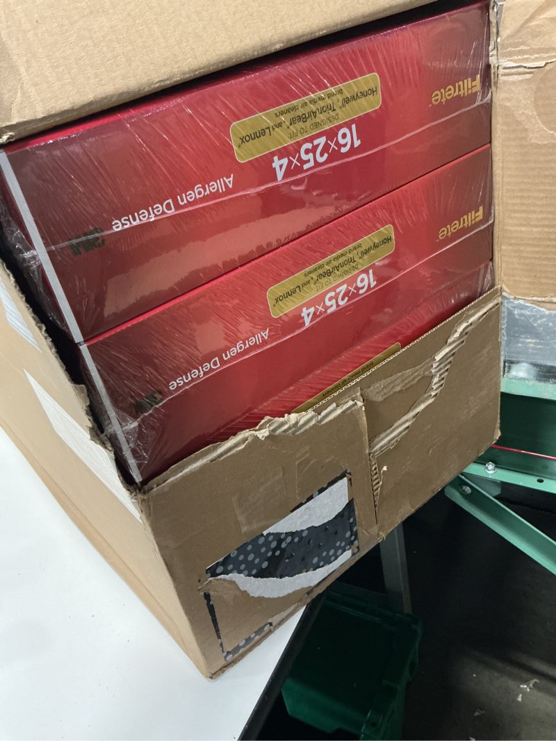 Condition photo showing Good Condition for filtrete 16x25x4 ac furnace air filter, mpr 1000, merv 11, fits lennox & honeywell devices, allergen defense, electrostatic air cleaning filter, 4-pack (actual size 15.88 x 24.56 x 4.31)