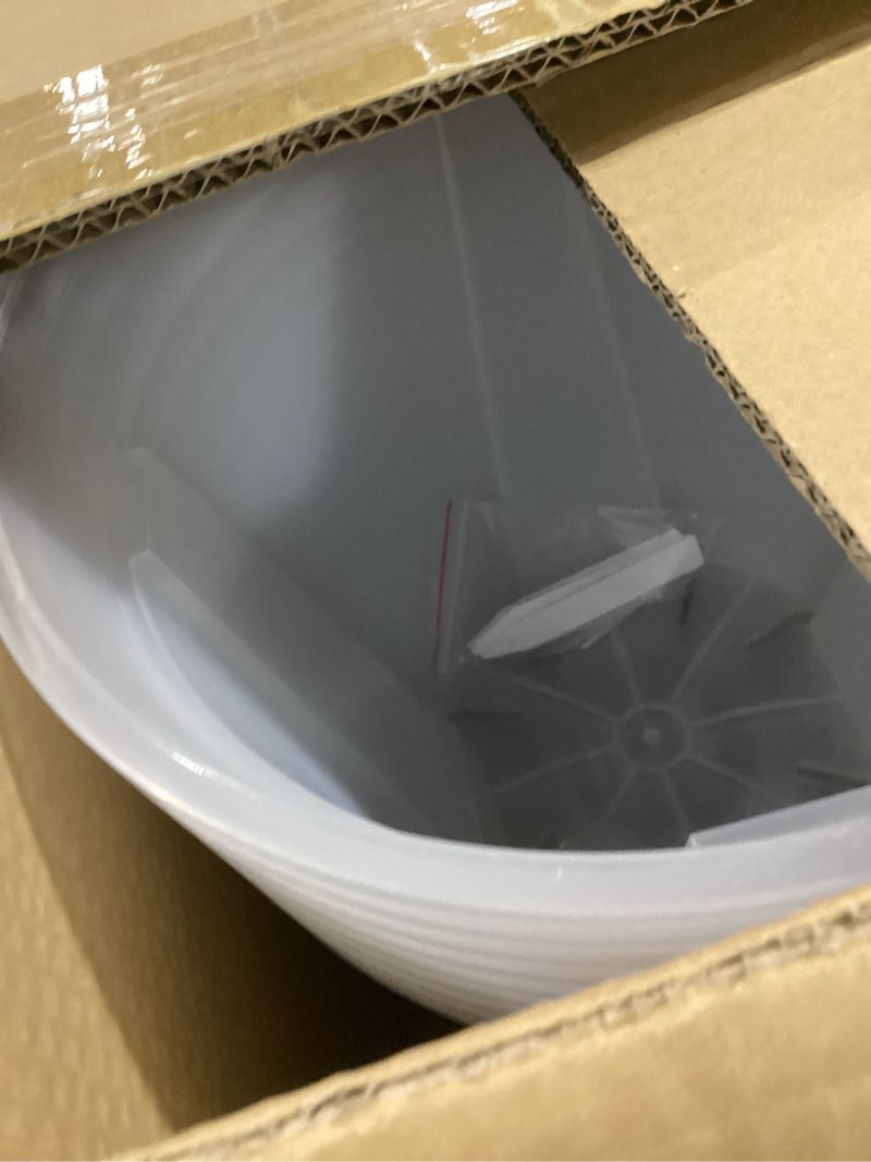 Condition photo showing As Is for 10.6 inch large clear nursery pots with drainage holes, 2.7 gal 10 pack transparent plastic plant pots, ideal for orchids, seedlings, repotting & observing root growth & soil moisture 10 inch 10