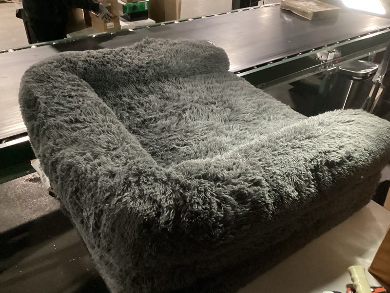 Condition photo showing As Is for Dog Bed for Couch Large Human Dog Bed, Universal Pet Furniture Protector Cover, Sofa Bed Cover for Dogs and Cats, Machine Washable (Light Gray S)