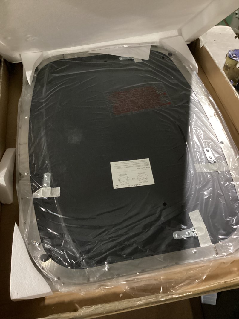 Condition photo showing Good Condition for ANDY STAR Oval Mirror for Bathroom, 22x30 Brushed Nickel Oblong Bathroom Mirror for Vanity with Stainless Steel Metal Frame, Modern Anti Rust Wall Mounted Brushed Nickel 30"L x 22"W