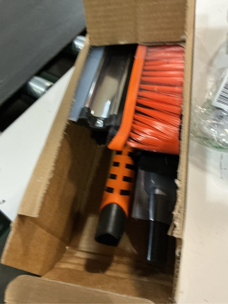 Condition photo showing New/Like New for METOWARE 44'' Snow Brush and Ice Scrapers for Car Windshield, Extendable Snow Brush for Car with Ergonomic Foam Grip and 360° Pivoting Brush Head for Car SUV Truck Orange snow brush