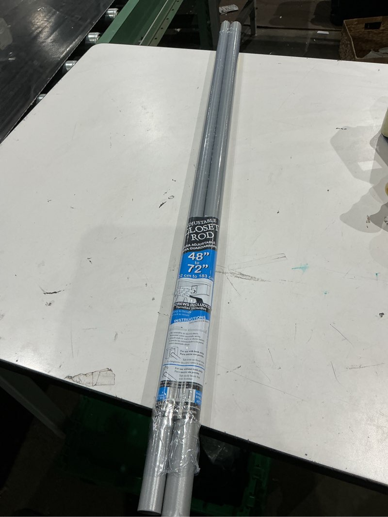 Condition photo showing New/Like New for knape & vogt pro adjustable closet rod  silver  10 count