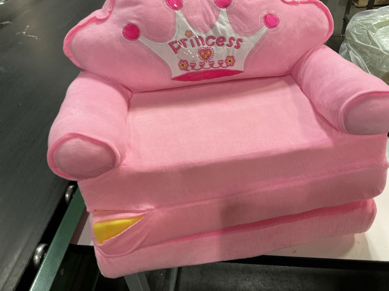 Condition photo showing As Is for MOONBEEKI Kids Couch Fold Out, Foldable Princess Chair for Toddlers 1-3, Kids Furniture for Playroom, Gift for Birthday Christmas and Halloween?Pink?