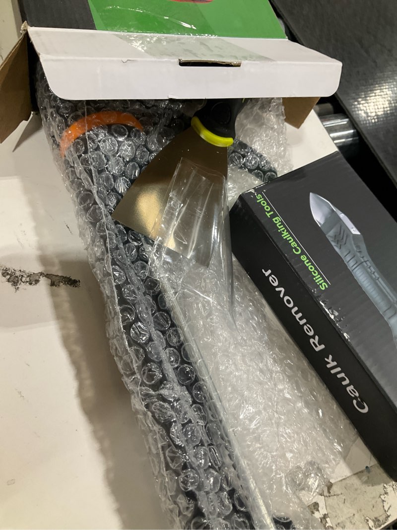 Condition photo showing Good Condition for Professional Caulk Gun Kit with Caulk Remover Tool & Putty Knife - 5 in 1 Caulking Tool Set for Caulking Removal, Shower & Bathroom Caulk, Includes Caulking Gun Tool, Caulk Scraper Tool Spackle Knife