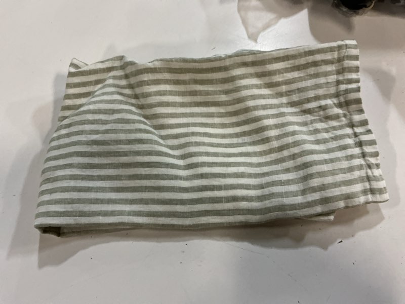 Condition photo showing Good Condition for quince european linen stripe euro sham, euro, willowleaf/white stripe