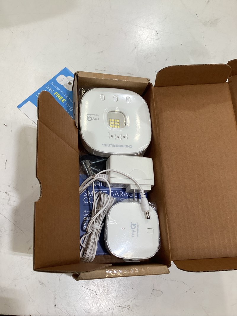 Condition photo showing Good Condition for chamberlain smart garage control - wireless garage hub and sensor with wifi & bluetooth - smartphone controlled, myq-g0401-es, white
