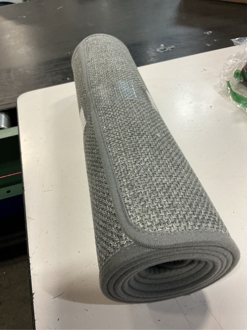 Condition photo showing Good Condition for ydkgl kitchen mats for floor, super absorbent kitchen rugs non slip washable, soft imitation linen braided runner rug, standing mat kitchen sink mat, easy to clean, gray 17x71 a- gray 17"x71"