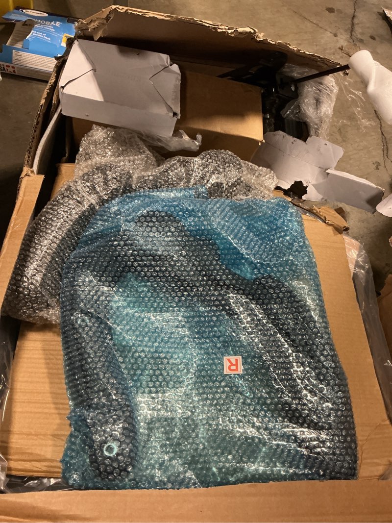 Condition photo showing As Is for DUMOS Blue Gaming Chair, Desk Chair with Wheels Pu Leather Office Chair Flip-up Arms Height Adjustable Computer Chair with Lumbar Support