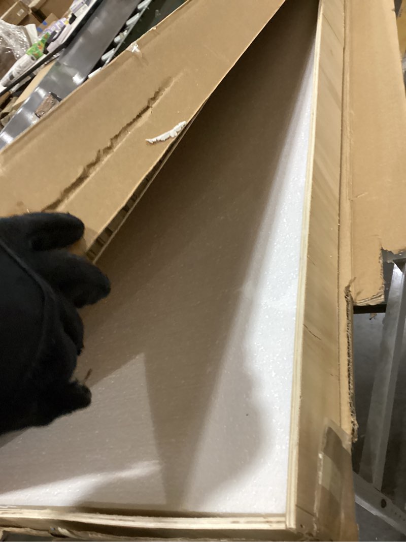 Condition photo showing As Is for TheiaMo 48"x30" Arched LED Bathroom Mirror, Wall Mounted Backlit Mirror with Lights Fog Free Lighted