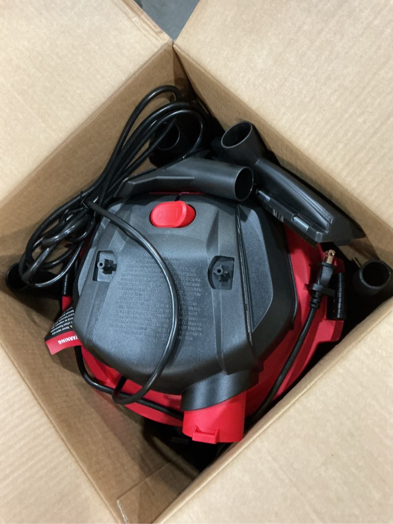 Condition photo showing Good Condition for hyper tough 5 gallon 4 hp wet dry vacuum for home, car, garage & workshop
