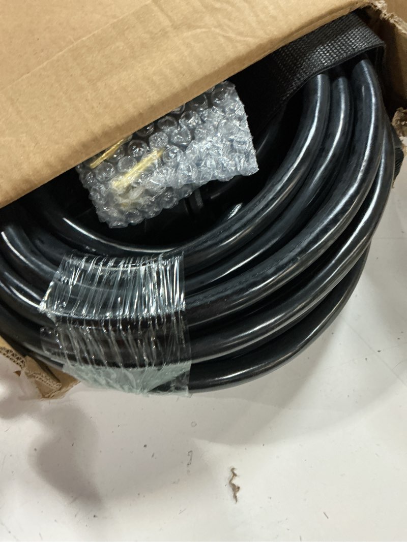 Condition photo showing New/Like New for 30 amp 50ft welder extension cord outdoor 10 gauge, 250v nema 6-50 heavy duty welding cord 3 prong, 10awg sjtw black, etl 10awg, 50ft