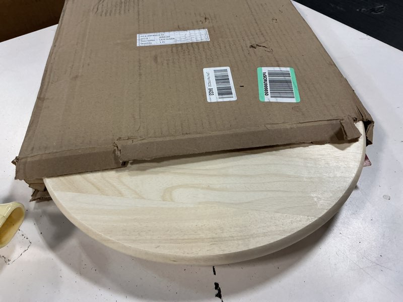 Condition photo showing Good Condition for Woodard & Charles Round Lazy Susan Turntable with Stainless Steel Ball Bearing Mechanism (Whitewash) Whitewash 1 Pc