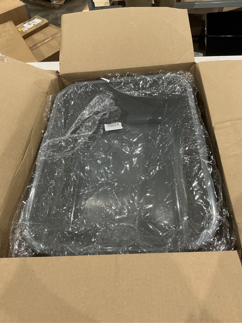 Condition photo showing Good Condition for 1 pack of extra large cat litter box (abs material), low entry senior litter pen for geriatric kitty big cats, jumbo pet safe litter boxes tray for indoor pets potty (gray, 20" l x 15.5" w) small (pack of 1) dark gray