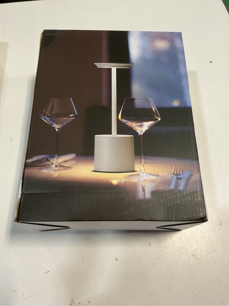 Condition photo showing New/Like New for cordless rechargeable led table lamp 6000mah portable battery waterproof touch control 3 color stepless dimming light for indoor outdoor dining patio restaurant lighting 2 bronze