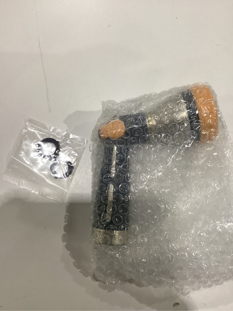 Condition photo showing New/Like New for fanhao garden hose nozzle, 100% heavy duty metal spray nozzle with thumb control, high pressure water nozzle with 8 adjustable spray patterns for watering plants, washing cars and showering pets 8 spray patterns