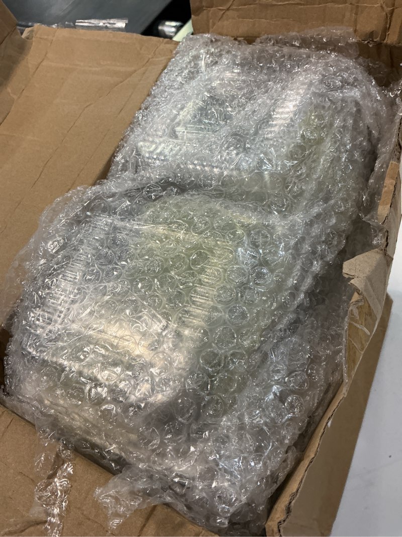Condition photo showing Good Condition for 300pcs clear plastic takeout containers 5x5 inch disposable plastic containers hinged clamshell dessert boxes with clear lids