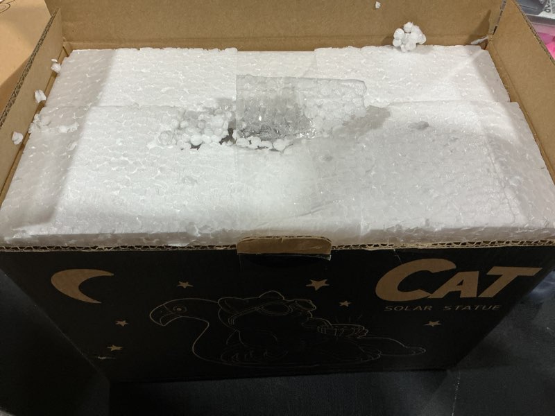 Condition photo showing New/Like New for Nacome Cat Lying Flamingo for Garden Statue: Solar Outdoor Decor Figurine for Clearance Outside Lawn Ornaments Porch Patio Balcony – Gifts for Grandma Mom