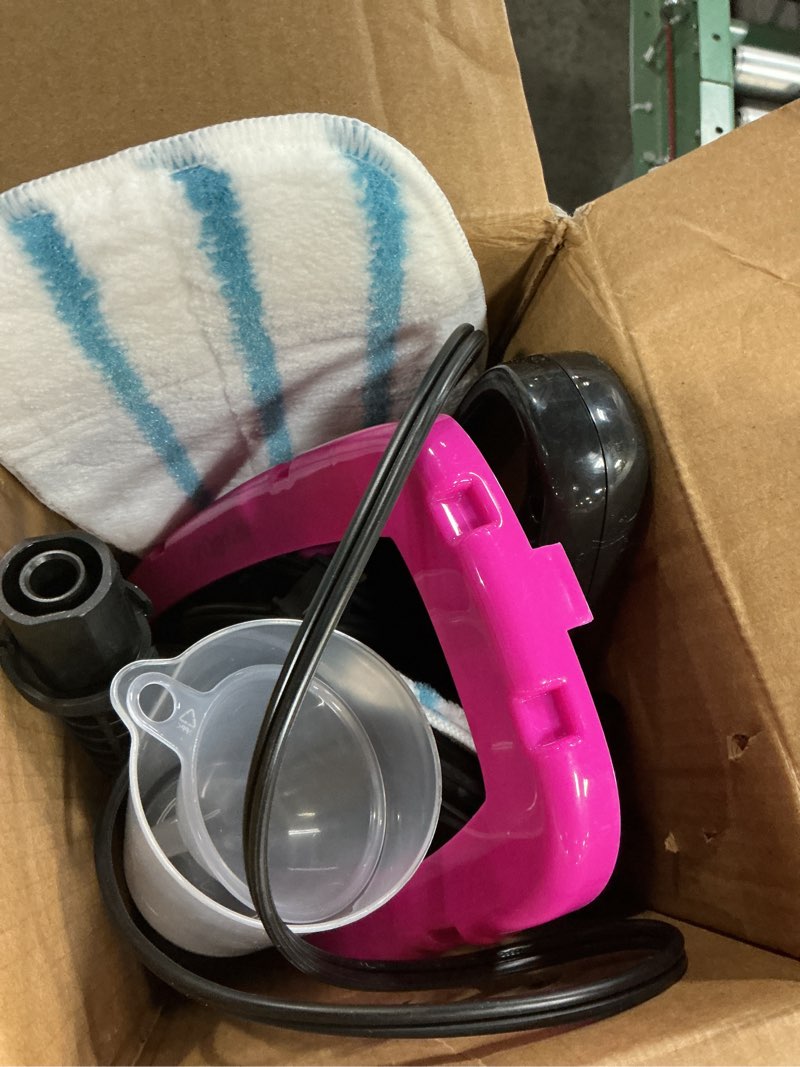 Condition photo showing Good Condition for 14-in-1 steam mop, 1550w detachable handheld steam cleaner for floor cleaning, 16.4 ft cord, 2 washable pads, multi-purpose floor steamer for hardwood, carpet, tile, grout pink 47.24"*6.89"*12.4"