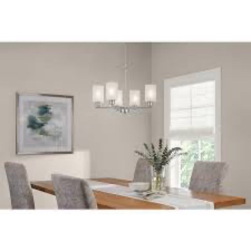 Wellmet DS-WWC219 is a 6-light, 21.65-inch round, modern black crystal chandelier featuring smoke K9 crystals  One broken glass shade!!!!!!!!!!!!!!
