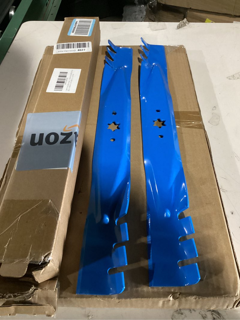 Condition photo showing Good Condition for 942-04308-x 942-04308 42" 6-star mulching blades for troy-bilt pony super bronco mustang cub cadet xt1 xt2 42 zt1 rzt-42 lt42 ltx1040 craftsman t110 t1200 42 inch lawn tractor zero-turn mower, blue