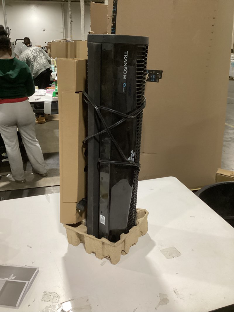 Condition photo showing As Is for Vornado TRANSOM Window Fan with 4 Speeds, Remote Control, Reversible Exhaust Mode, Weather Resistant Case, Whole Room, Ice White White Remote Control Fan