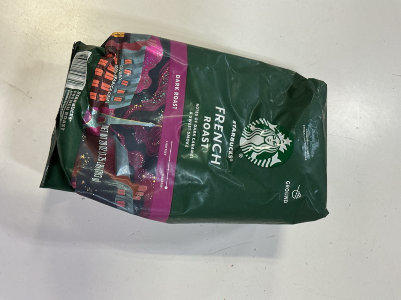 Condition photo showing New/Like New for (bbd :21/dec/2025 ) starbucks ground coffee, dark roast hot or iced coffee, french roast, 28 oz french roast 1.75 pound (pack of 1)