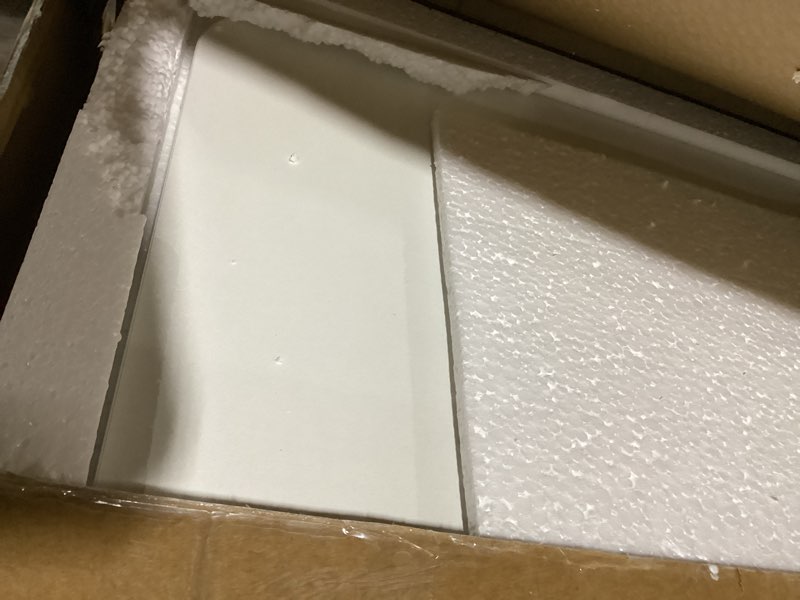 Condition photo showing Good Condition for Modern White Wooden Computer Table, 40" L x 20" W x 30" H inches – Durable and Stylish Desk for Home Office, Bedroom, or Study