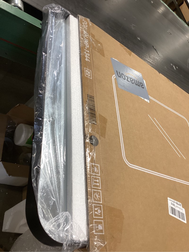 Condition photo showing item condition for Bathroom Mirror 36x24 Inch Black Metal Frame Rectangle Vanity Mirror with Rounded Corners, Modern Wall Mounted Anti-Rust Mirror for Farmhouse, Restroom, Entryway, Horizontal or Vertical Hanging Rectangular 36"L x 24"W Black