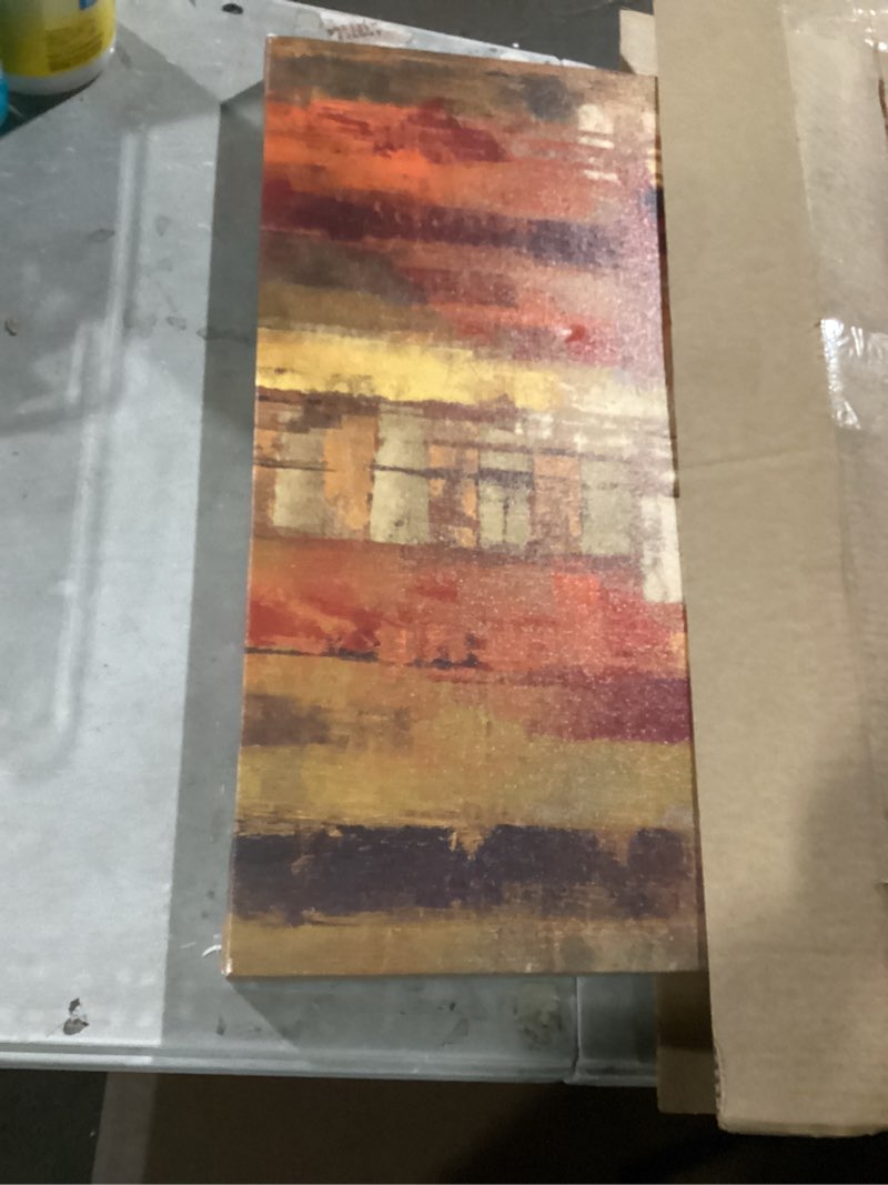 Condition photo showing Good Condition for Trademark Fine Art Sunset Street Crop by Silvia Vassileva, 18x24-Inch