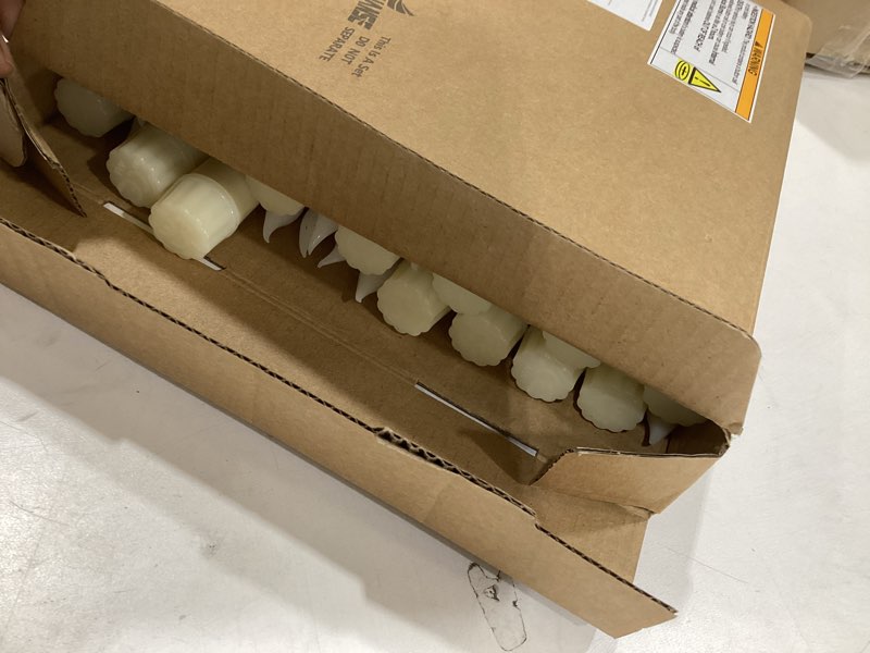 Condition photo showing New/Like New for 36 pack ivory white taper candles, 7-8 hours burn time, unscented, smokeless and dripless, 0.8 x 10 inch dinner candle set for household, wedding, party and home décor candlesticks