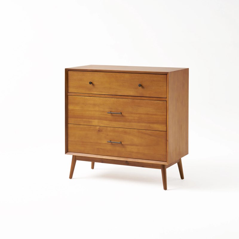 3 Drawer 36" W Acacia Wood Dresser