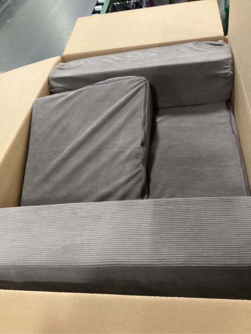 Condition photo showing Good Condition for BYBYME Tri-Folding Corduroy Mattress, 6 Inches Gel Folding Mattress Topper, Foldable Soft Guest Bed Camping Pad, Washable Cover (Grey, Twin) Grey Tw"