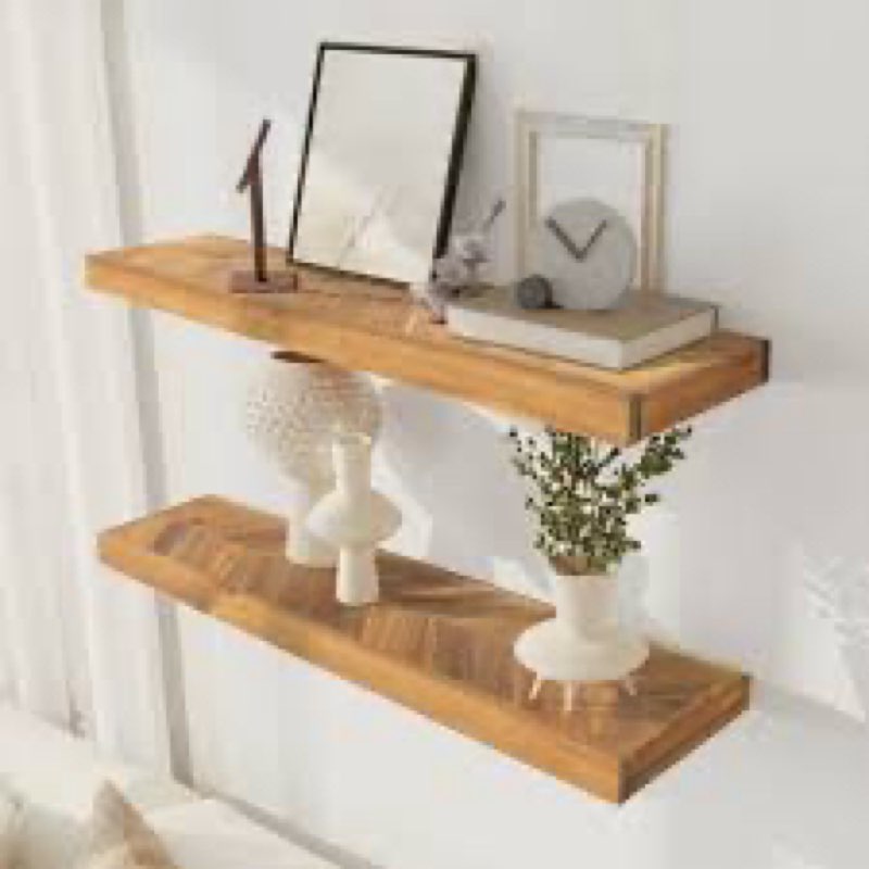 desseray set of 2 reclaimed elm floating shelves