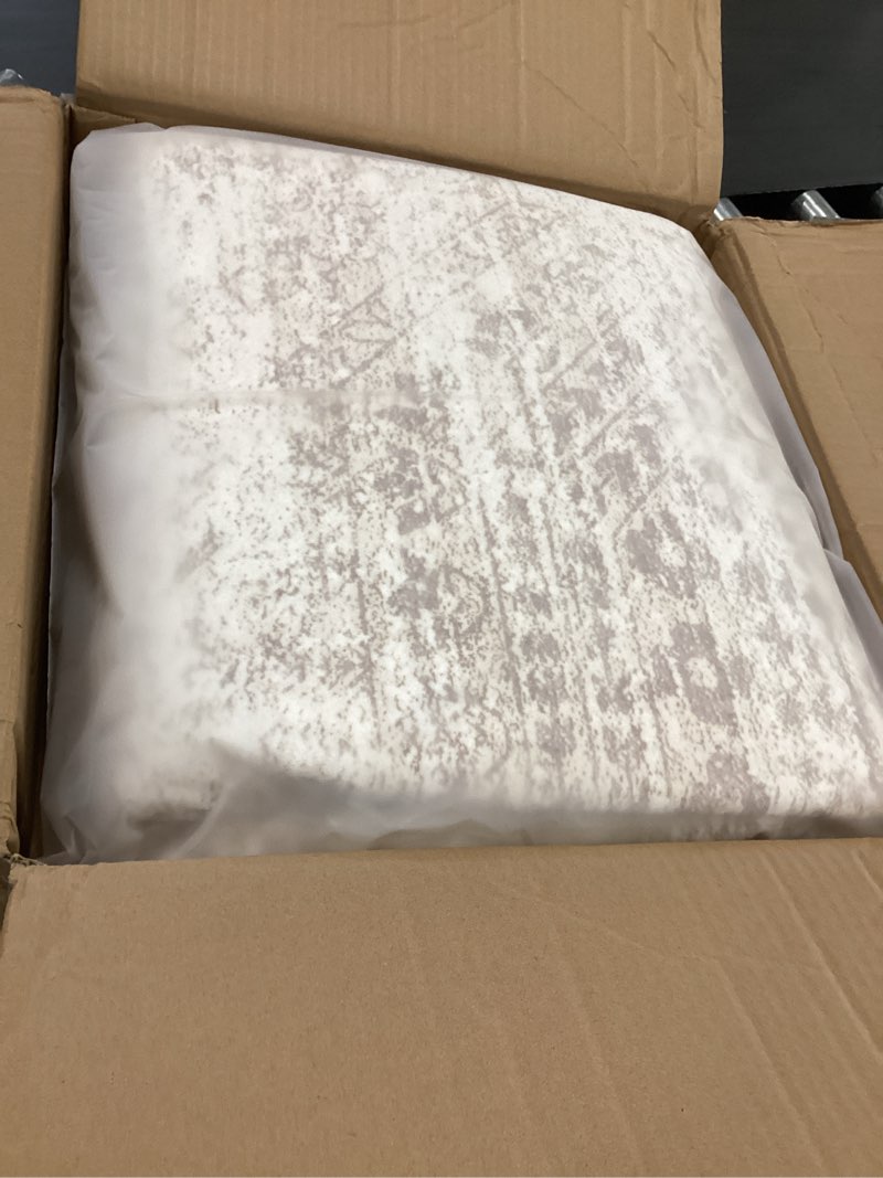 Condition photo showing Good Condition for 9x12 Area Rugs for Living Room, Non Slip Machine Washable Vintage Rugs, Low Pile Lightweight Large Rug for Bedroom, Dining Room, Home Office Beige Beige 9' x 12' (Rectangular)
