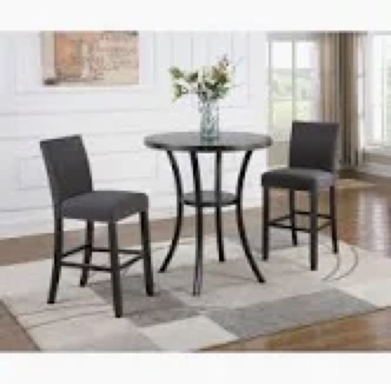 carliana 2 - person bar height rubberwood solid wood dining set