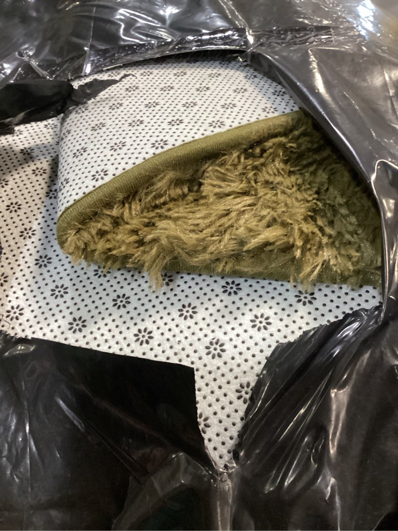 Condition photo showing Good Condition for olanly 8x10 machine washable large area rugs for living room, bedroom, soft fluffy shaggy bedside rug, indoor floor carpet for kids girls and boys, dorms, nursery, home decor aesthetic, olive green 8x10 ft olive green