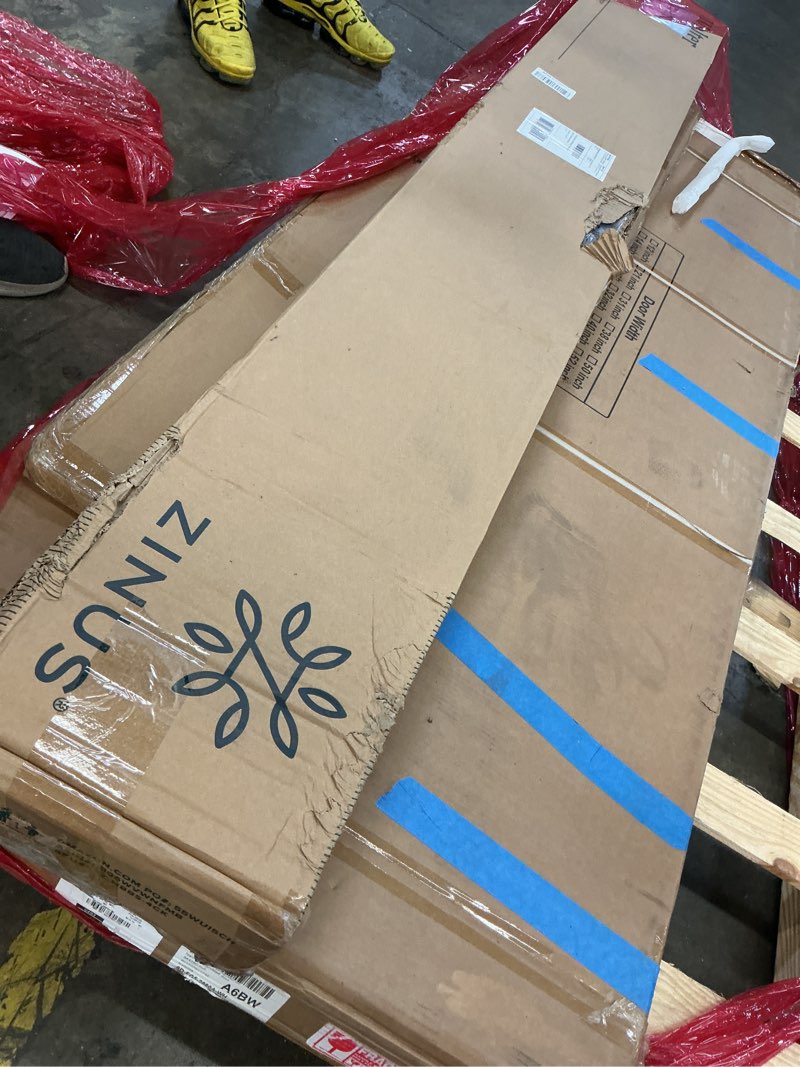 Condition photo showing New/Like New for zinus metal box spring with wood slats /4 inch mattress foundation/sturdy steel structure/easy assembly, california king black california king 4 inch box spring only