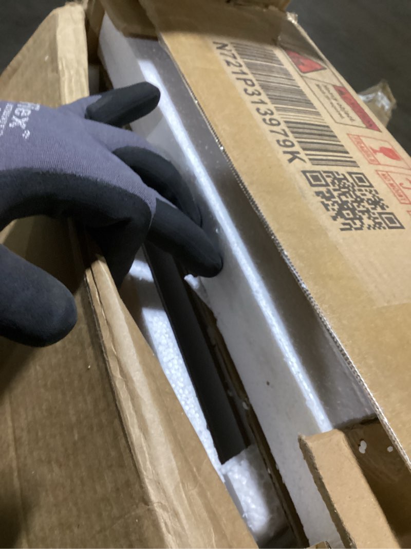 Condition photo showing Good Condition for Merax 59" Farmhouse Hall Tree with Golden Hooks & Walnut Bench, Entryway Organizer with Adjustable Shelves, Shoe Storage, Anti-Tip for Mudroom, Living Room, White (box #1 only)