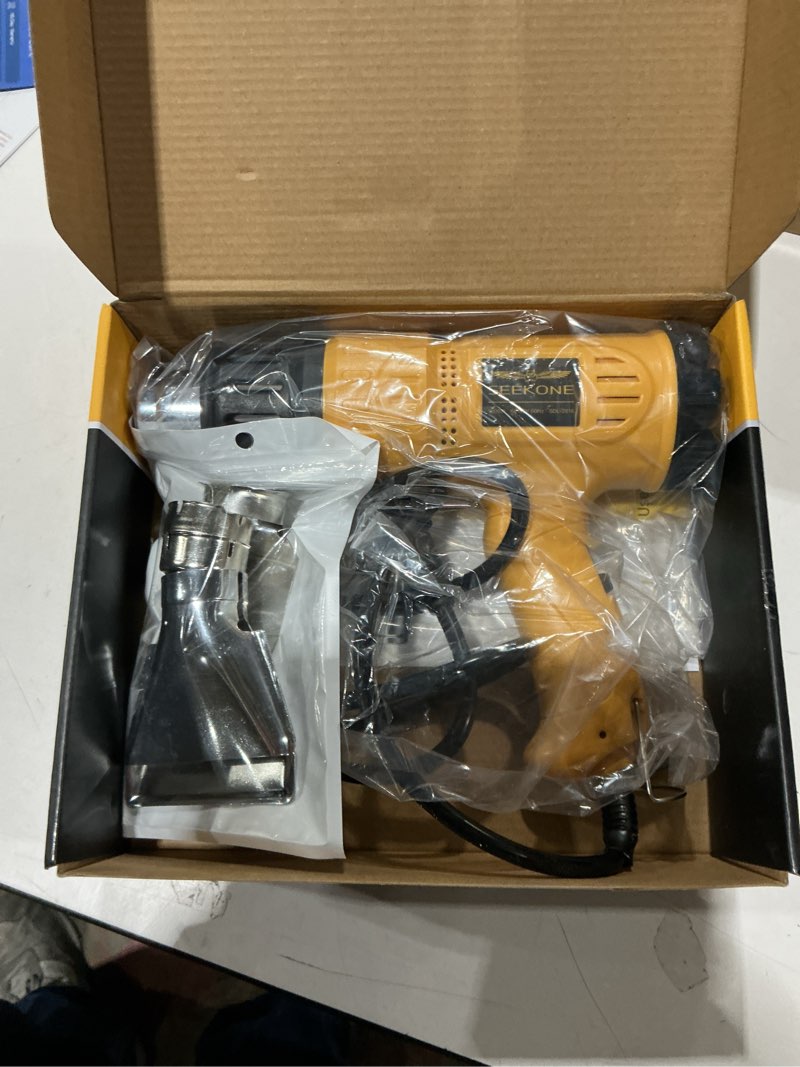 Condition photo showing New/Like New for SEEKONE Heat Gun 1800W 122?-1202??50?- 650??Fast Heating Heavy Duty Hot Air Gun Kit Variable Temperature Control Overheat Protection with 4 Nozzles for Crafts, Shrinking PVC, Stripping Paint(5.2FT)