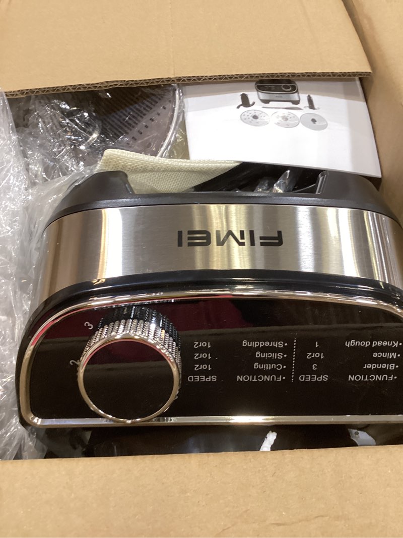 Condition photo showing Good Condition for fimei 12-cup food processor and vegetable chopper, 600w electric food chopper for slicing, shredding, chopping, pureeing, dough, baby food maker, large feed chute, dishwasher safe bowl