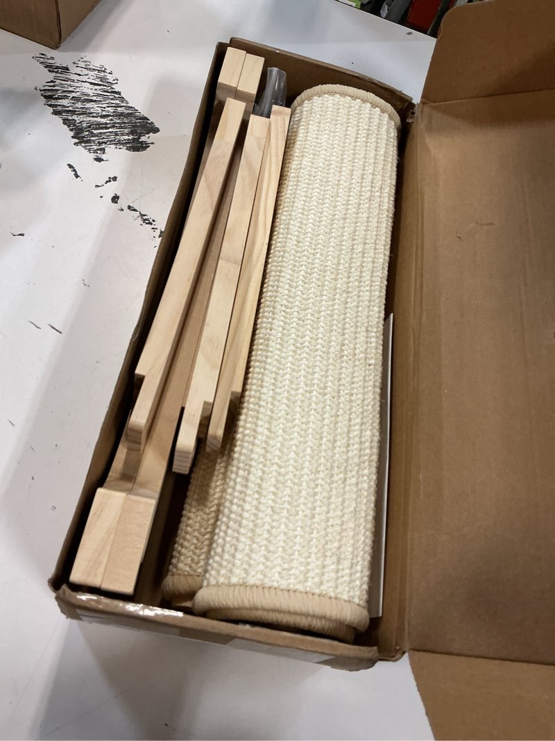 Condition photo showing Good Condition for cat scratcher bed with sisal & solid wood base, extra large cat scratch pad for scratching, lounging & sleeping, stable anti-tip design, paint-free & eco-safe, easy assembly, 34” 34inch