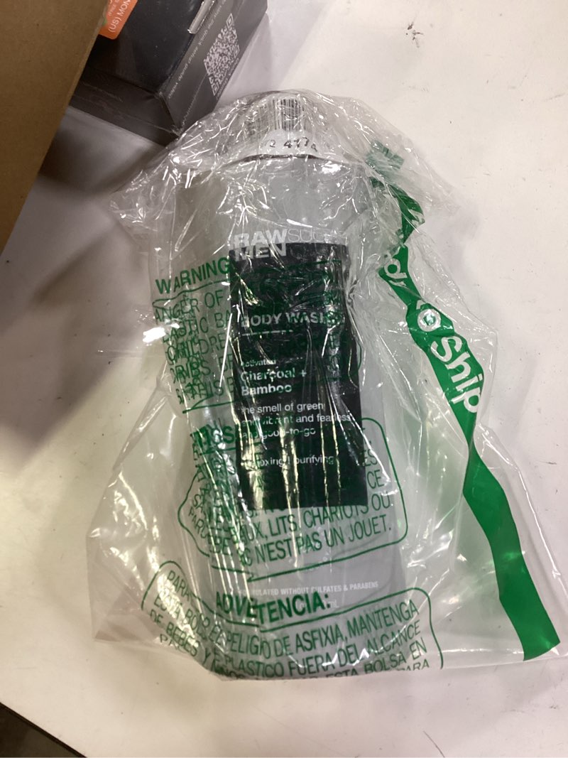 Condition photo showing As Is for RAW SUGAR Men's Body Wash 25 fl oz (Pack of 1) (Charcoal + Bamboo)