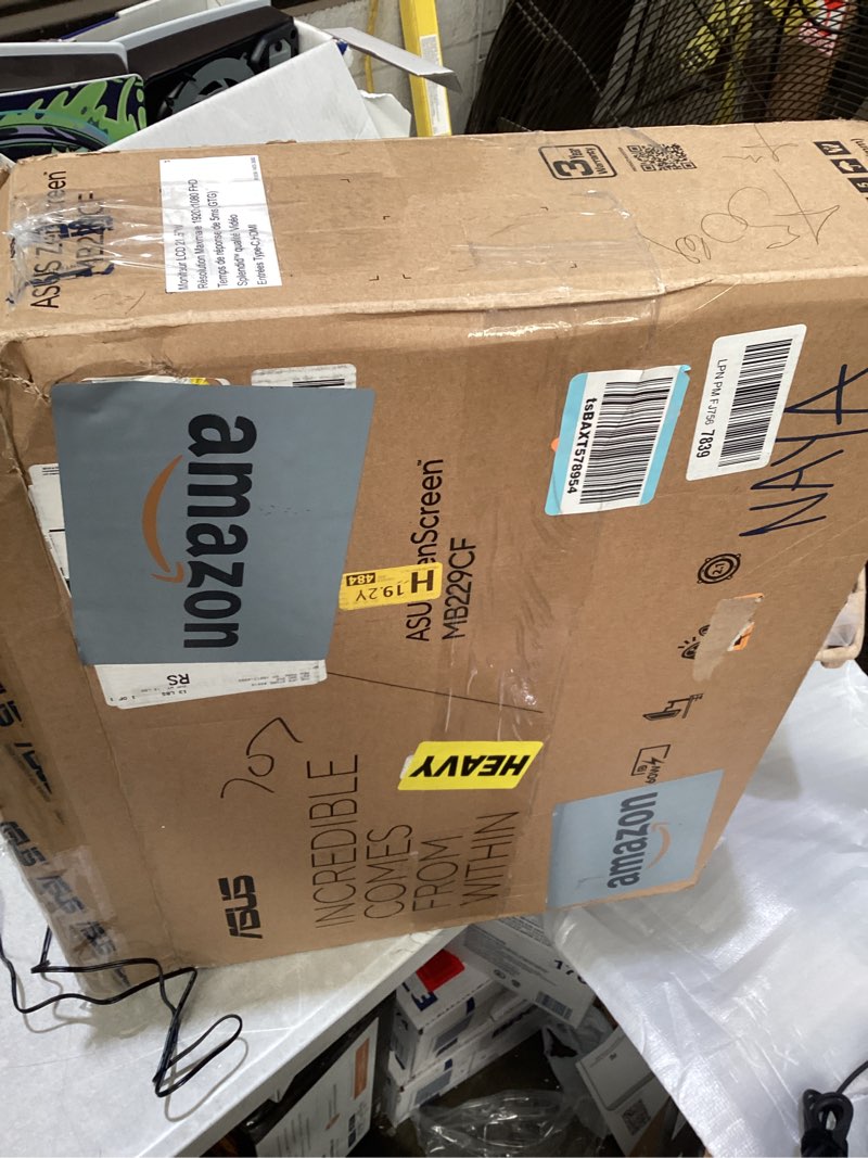 Condition photo showing As Is for asus zenscreen 22” (21.5 viewable) 1080p portable monitor (mb229cf) – full hd, ips, 100hz, usb-c pd 60w, speakers, carrying handle, kickstand, c-clamp arm, partition hook, subwoofer, 3 yr warranty 22" multi-stand design