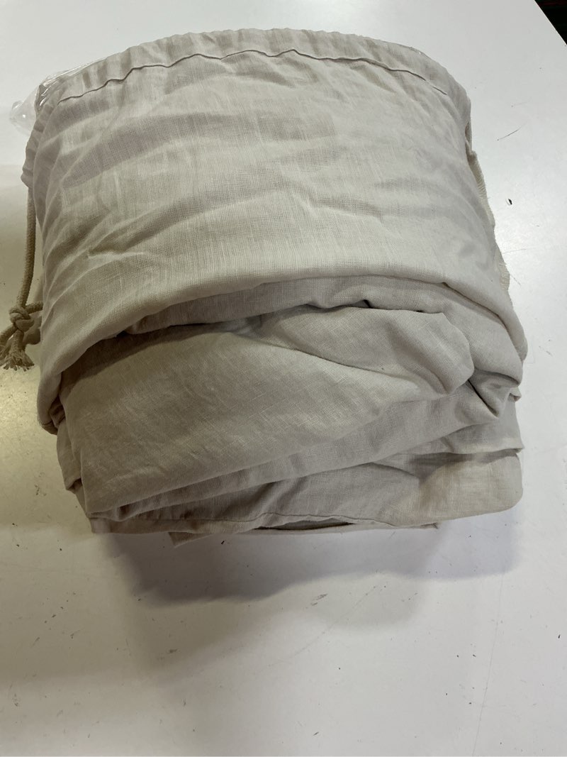 Condition photo showing Good Condition for european linen duvet cover set, king/cal king, sand