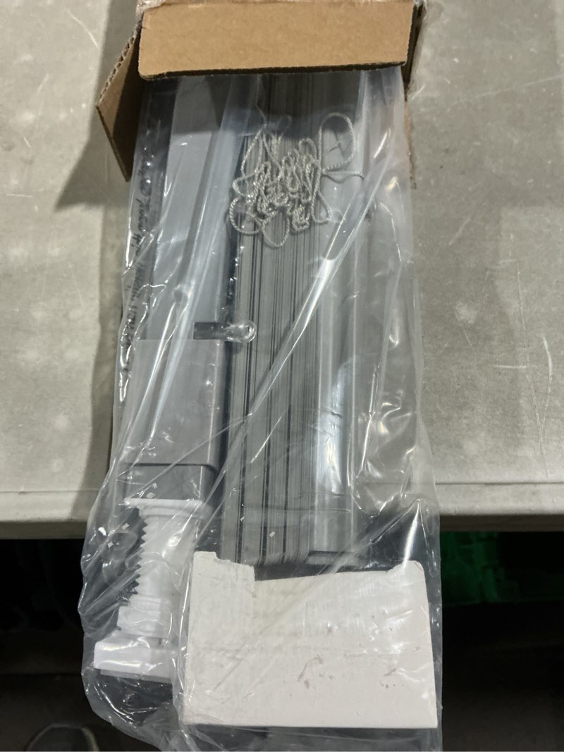 Condition photo showing Good Condition for lazblinds no tools no drill 1" vinyl mini blinds, cordless blinds for windows, light filtering horizontal window blinds & shades, 24" w x 48" h, grey cordless-grey 24" w x 48" h