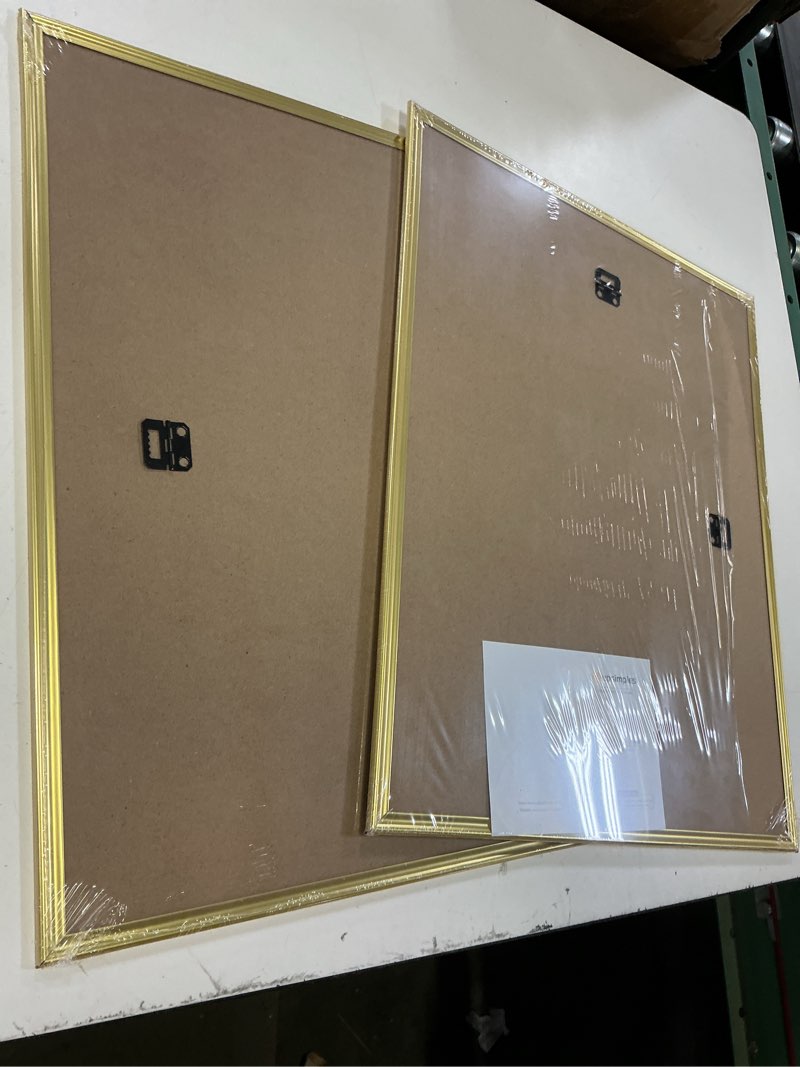 Condition photo showing Good Condition for upsimples 16x20 picture frame gold 2 pack, scratch-proof poster frames 16 x 20 for photo gallery - slide-in strips, horizontal or vertical wall mounting gold 16x20 2pcs