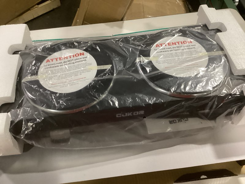 Condition photo showing Good Condition for 1800W Dual Infrared Burner Electric Hot Plate, High Power for Fast Cooking, 7 Inch Ceramic Glass Portable Electric Stove with Adjustable Temperature Control, Upgraded Version Double Infrared Burner 1800W Upgraded