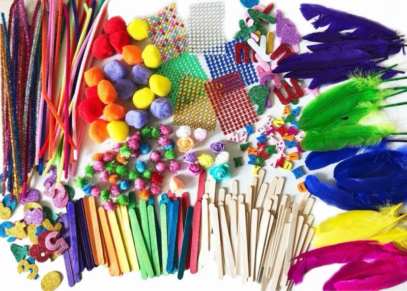 assorted arts & craft supplies 