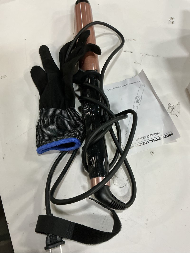 Condition photo showing As Is for 1 1/2 Inch Large Curling Wand for Long Hair, Dual Voltage Hair Curling Iron Wand Ceramic Extra Long Barrel,10 Adjustable Temp