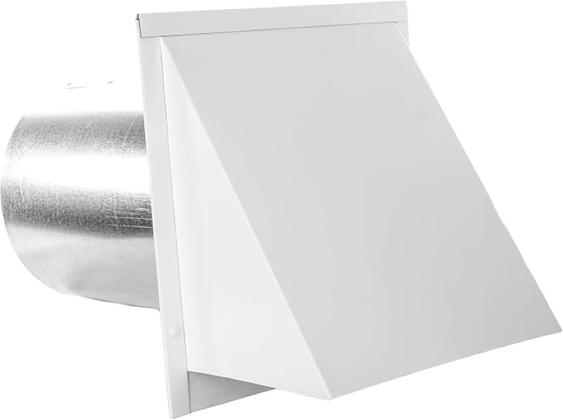 FAMCO Galvanized Steel Hooded Wall Vent with Screen and Damper, Used for Air Exhaust Applications